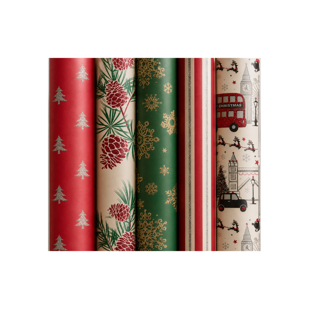 GLITTER CHRISTMAS LONDON WRAPPING PAPER