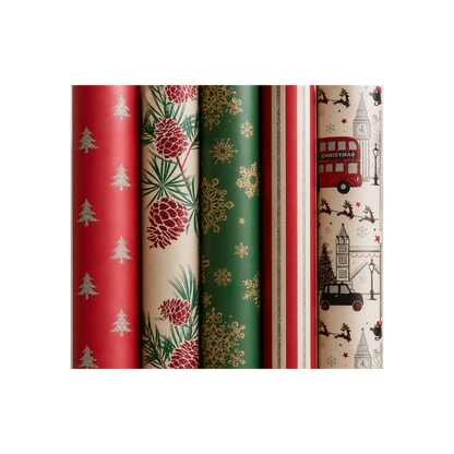 GLITTER CHRISTMAS LONDON WRAPPING PAPER