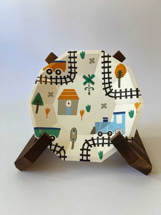 x8 STREAM TRAIN PAPER PLATES - Winterberries