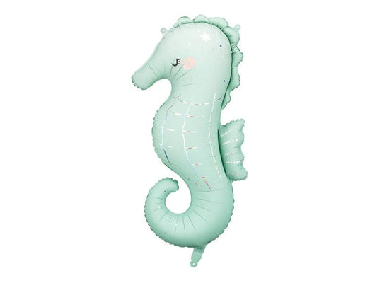 36" OCEAN GREEN SEAHORSE DEFLATED FOIL BALLOON - Winterberries