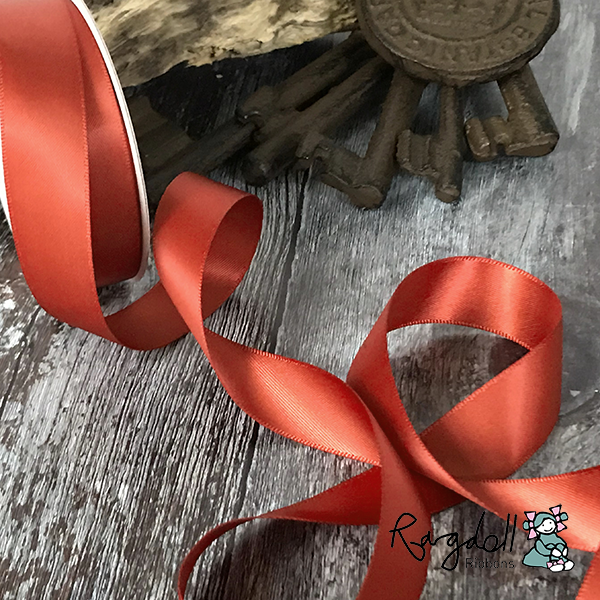 19mm Rust Satin Ribbon – 10 Metre Roll - Winterberries