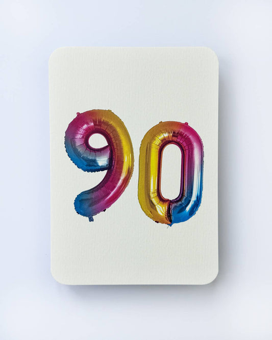 Birthday Balloon No. 90 Greeting Card | Age Cards - Winterberries