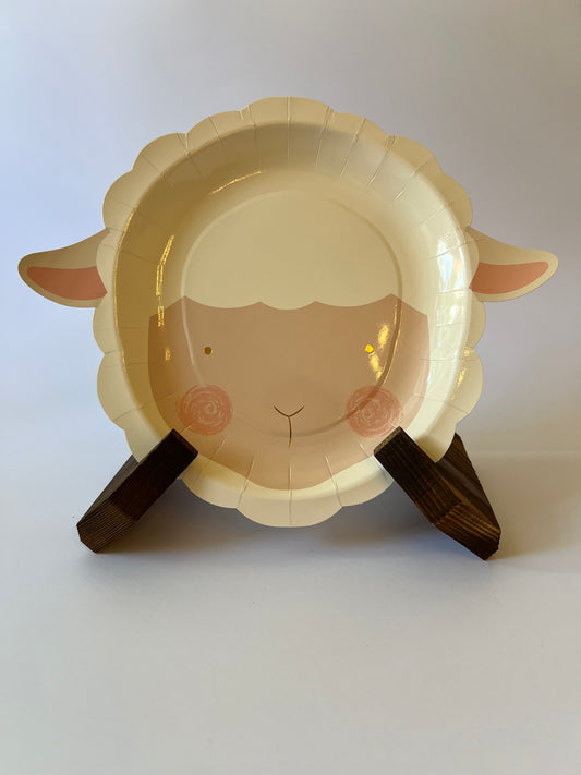 x8 LAMB FACE PAPER PLATES - Winterberries