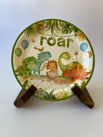 x8 Roar Dinosaur Plates - Winterberries