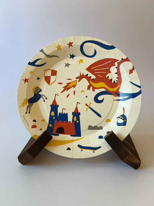 x8 KNIGHT & DRAGON PAPER PLATES - Winterberries