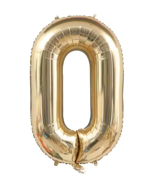 40" NUMBER '0' DEFLATED FOIL BALLOON