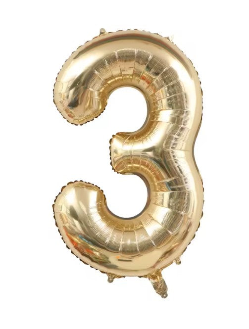 40" NUMBER '3' DEFLATED FOIL BALLOON