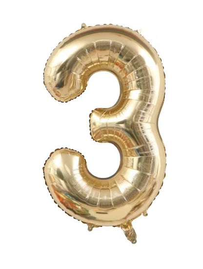 40" NUMBER '3' DEFLATED FOIL BALLOON