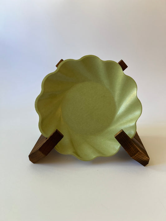 x8 SAGE WAVY SMALL BAMBOO PLATES - Winterberries