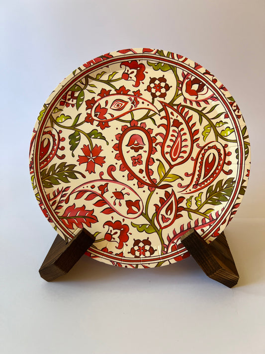 x10 Festive Paisley Plates - Winterberries