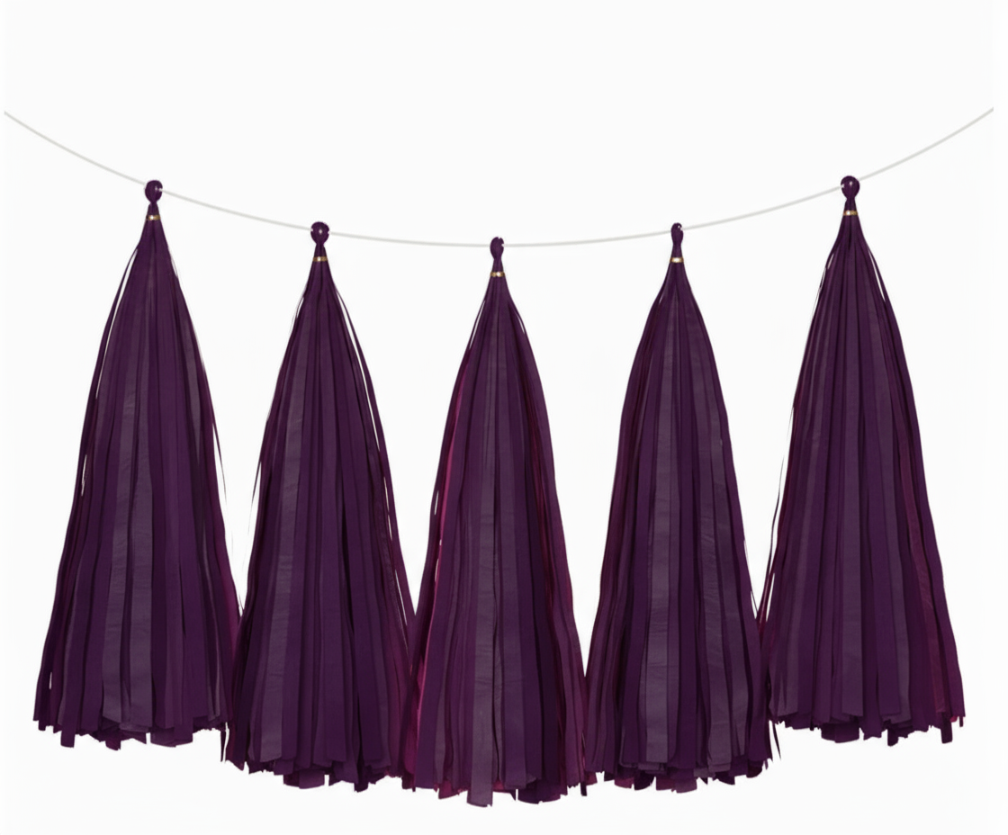 TISSUE PAPER TASSELS GARLAND - Winterberries