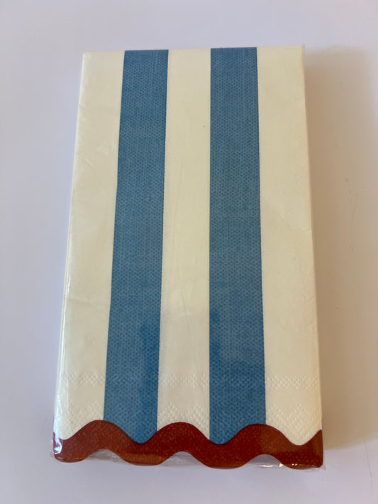 x24 HAMPTONS STRIPES PAPER NAPKINS - Winterberries