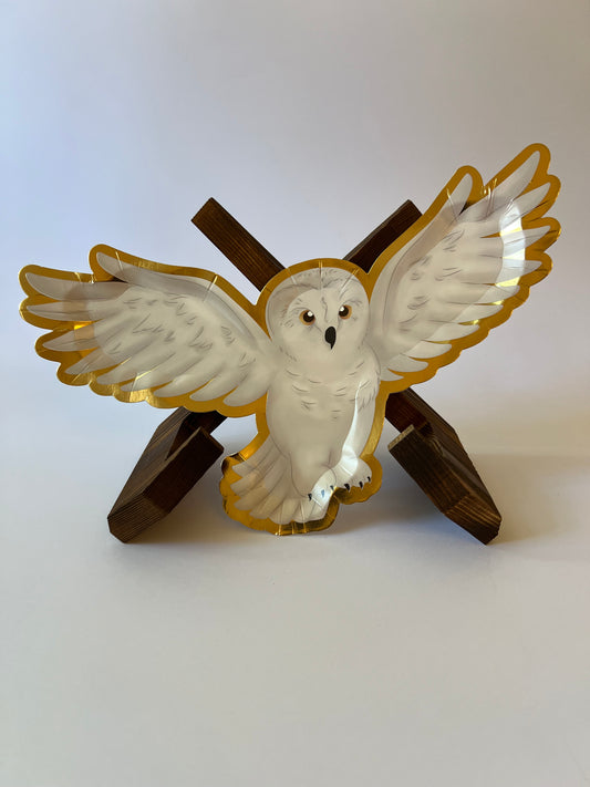 x8 OWL SHAPED PAPER PLATES - Winterberries