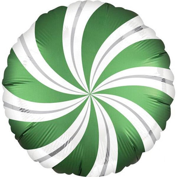 18" Green Candy Swirl Balloon - Winterberries
