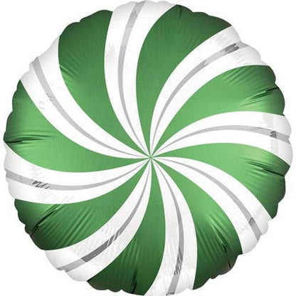 18" Green Candy Swirl Balloon - Winterberries