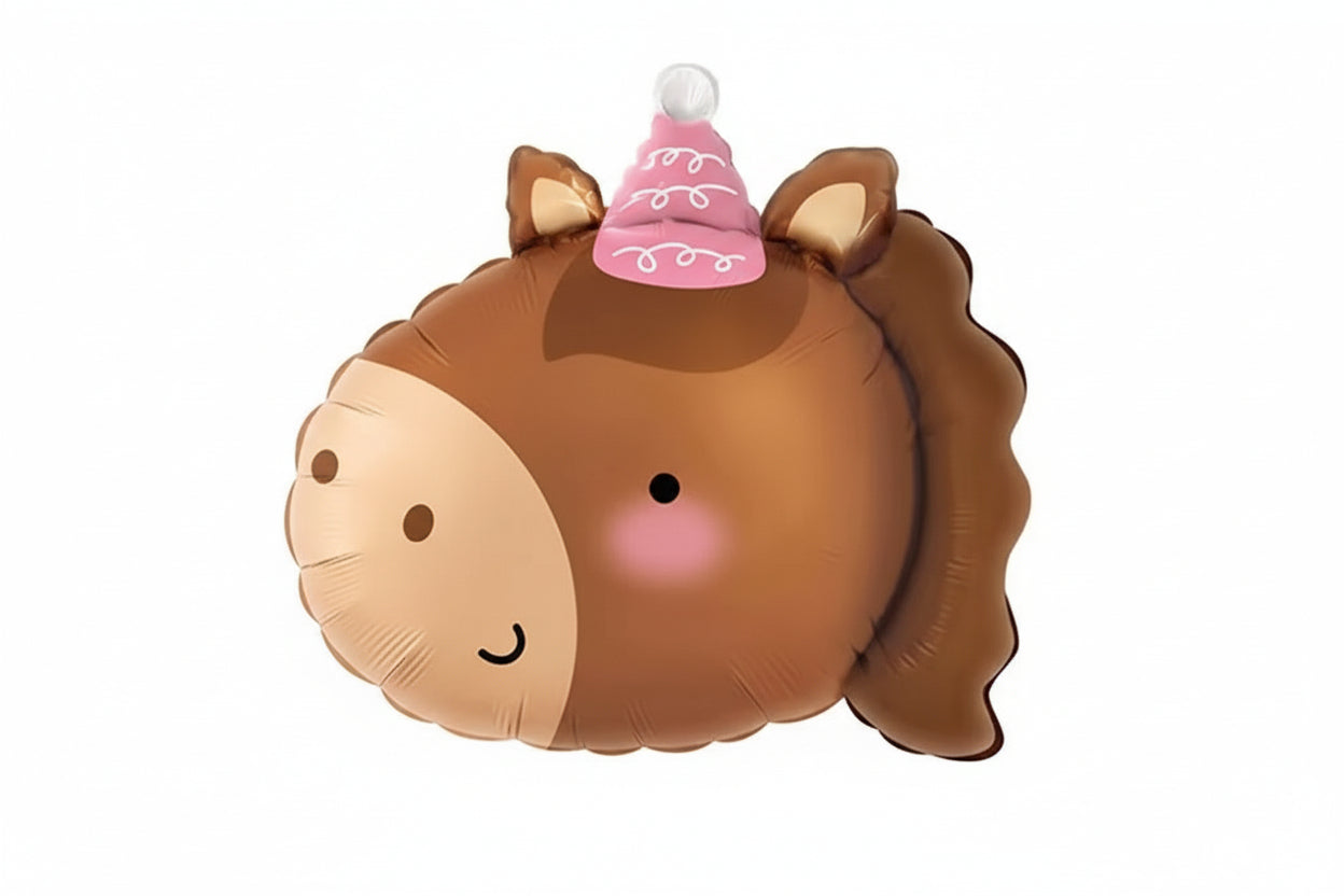 PARTY HAT THEME FOIL DEFLATED BALLOON - Winterberries