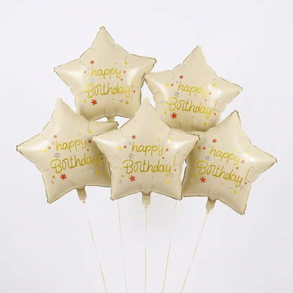 18" 'HAPPY BIRTHDAY' STAR DEFLATED FOIL BALLOON - Winterberries