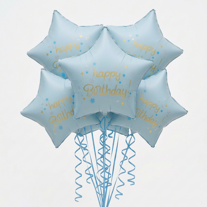 18" 'HAPPY BIRTHDAY' STAR DEFLATED FOIL BALLOON - Winterberries