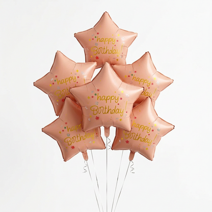18" 'HAPPY BIRTHDAY' STAR DEFLATED FOIL BALLOON - Winterberries
