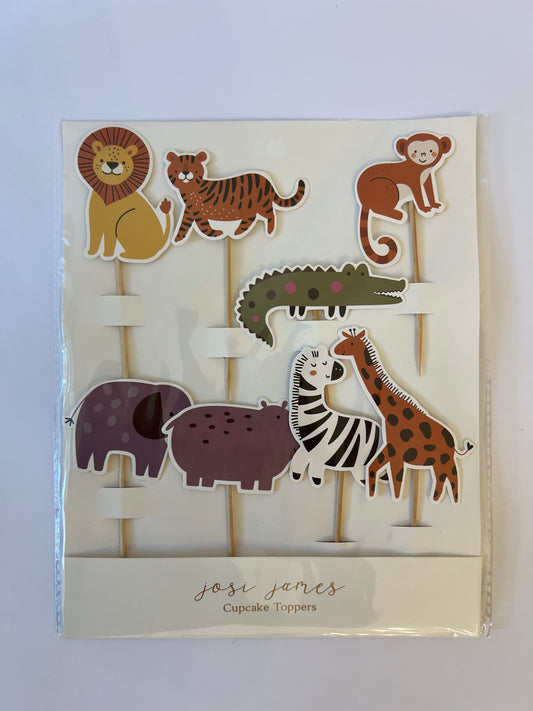 x8 SAFARI ANIMAL CUPCAKE TOPPERS