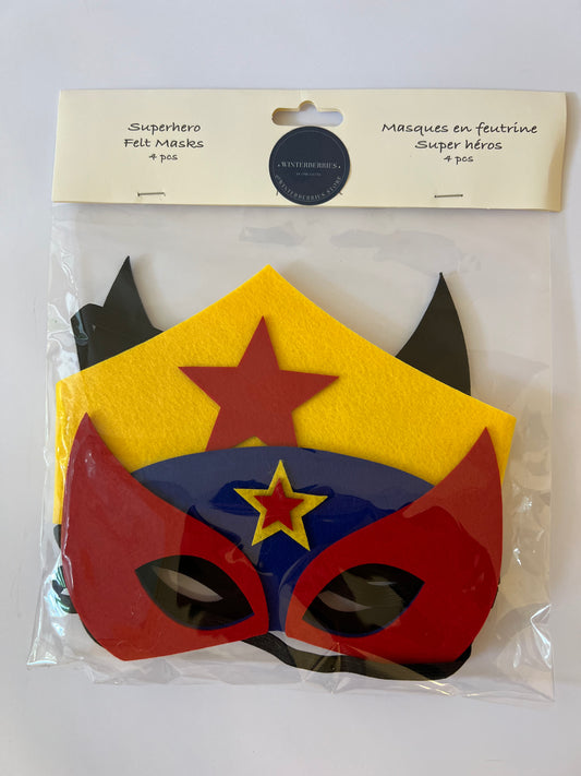 x4 Superheroes Felt Masks