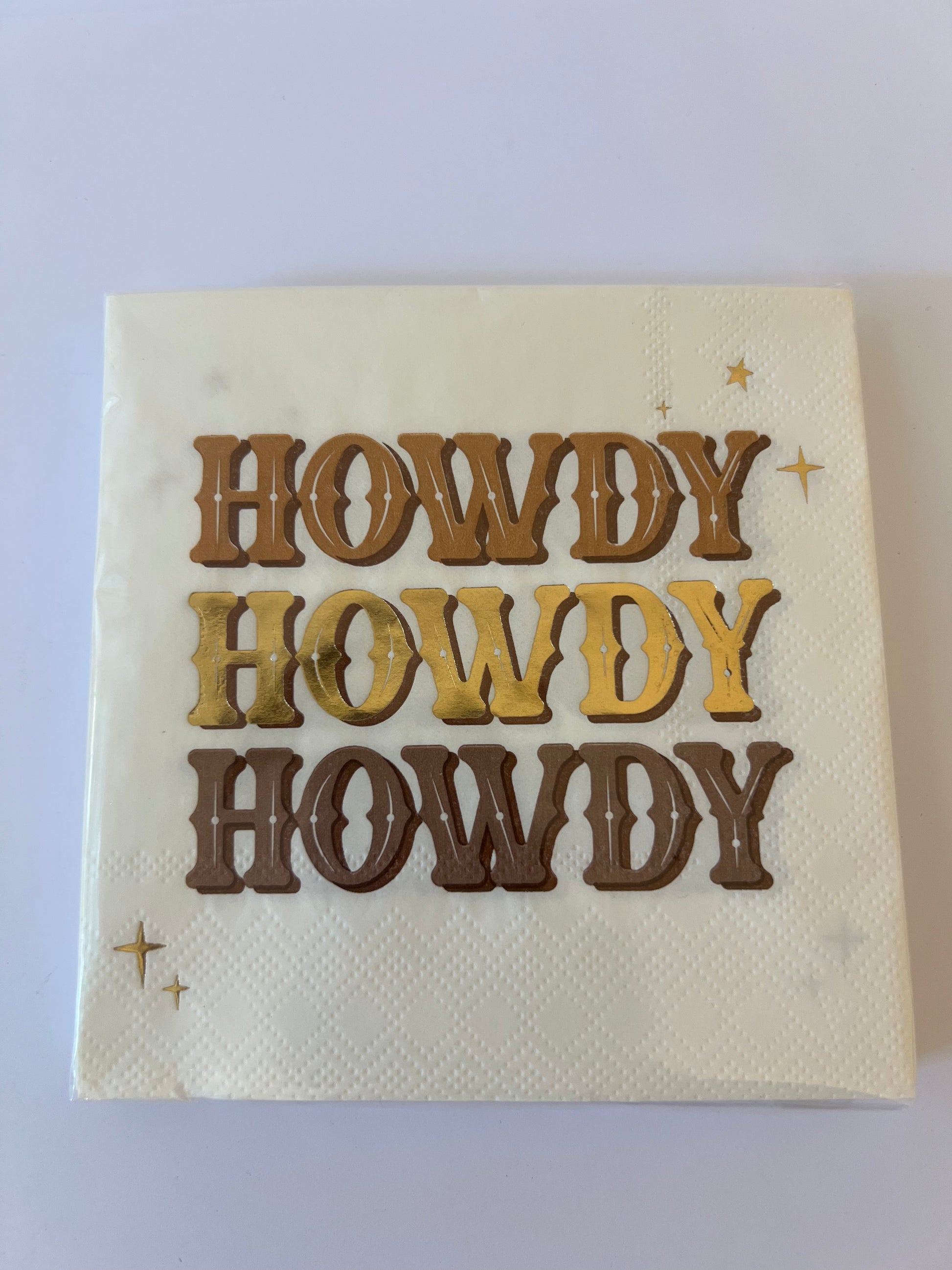 x18 COWBOY 'HOWDY' COCKTAIL PAPER NAPKINS - Winterberries