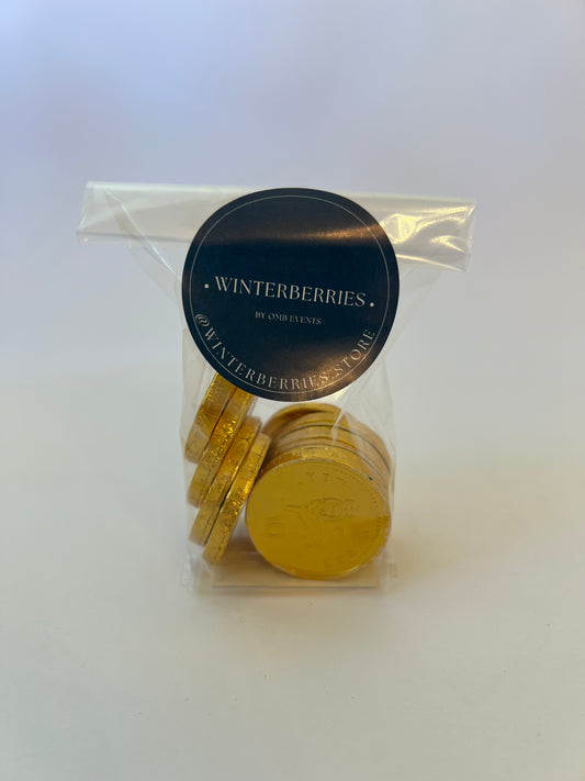 Chocolate Coins Bag - Winterberries