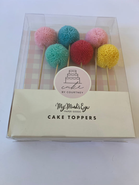 x6 CAKE BY COURTNEY POM-POM CAKE TOPPERS