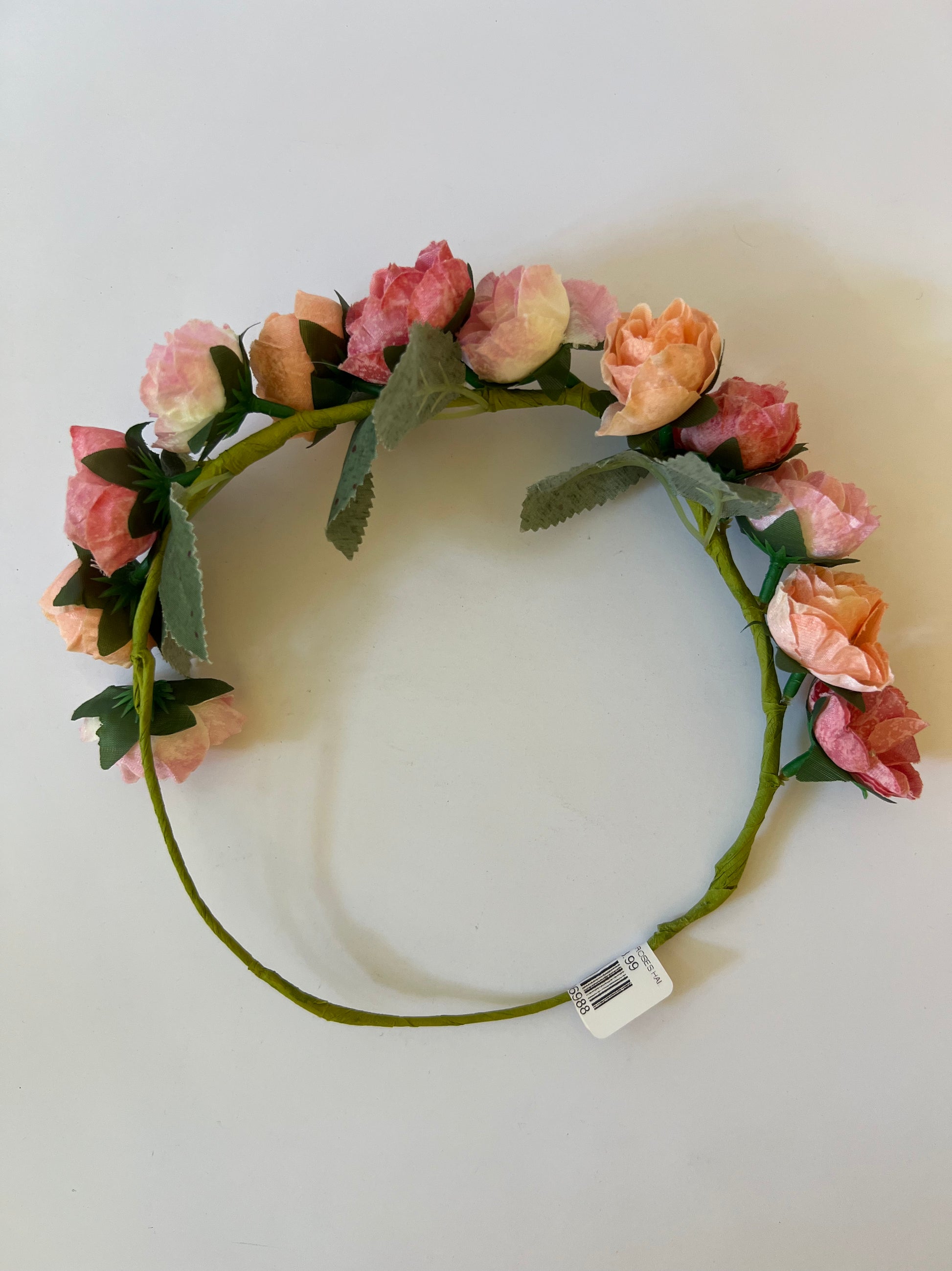 PASTEL PINK ROSES HAIR GARLAND - Winterberries