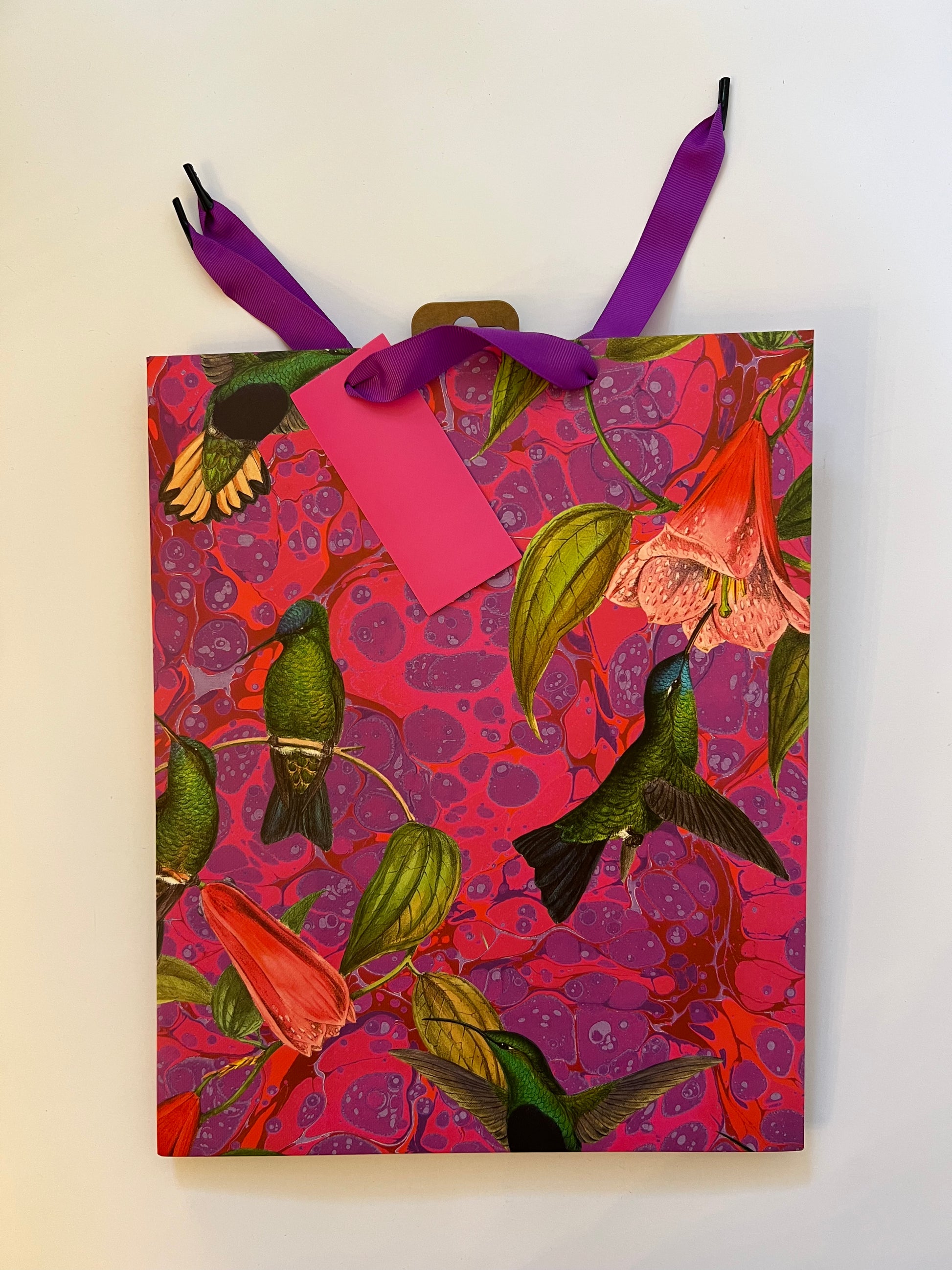 MARBLE HUMMING BIRD LARGE GIFT BAG - Winterberries