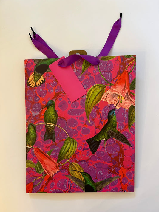 MARBLE HUMMING BIRD LARGE GIFT BAG - Winterberries