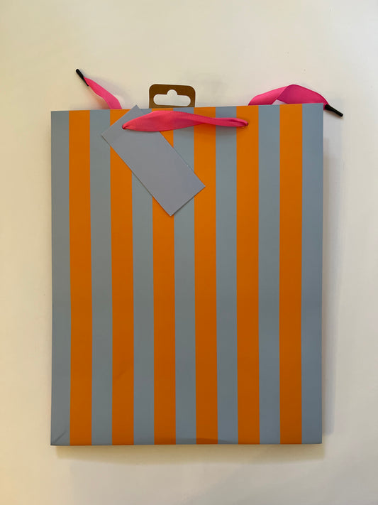 ORANGE AND BLUE LARGE GIFT BAG - Winterberries