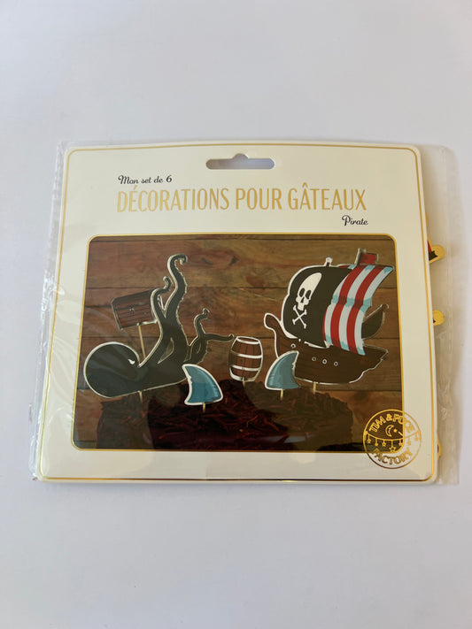 x6 Pirate cake toppers