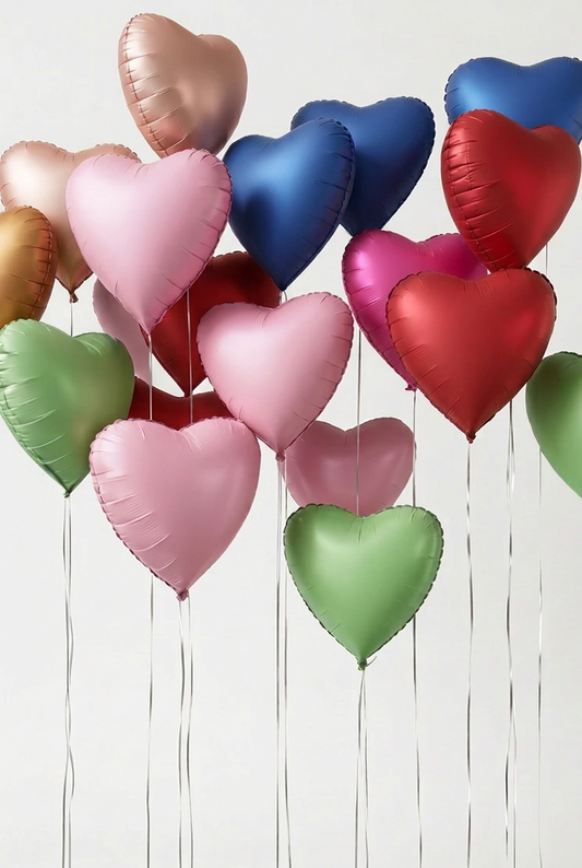 18" MATTE HEART DEFLATED FOIL BALLOON