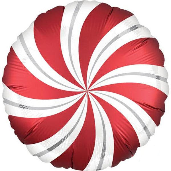 18" Red Candy Swirl Balloon - Winterberries