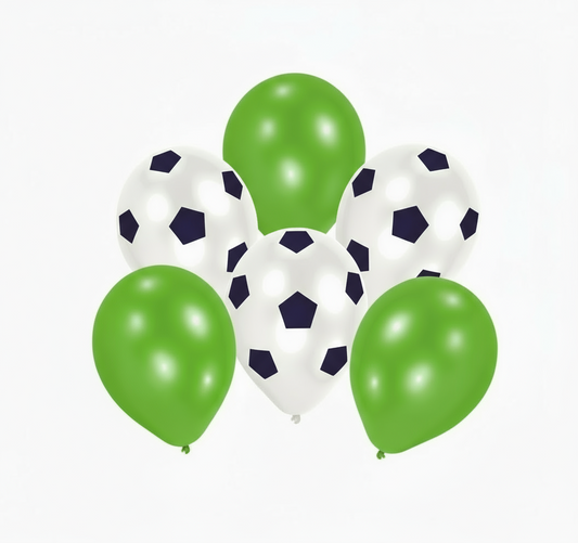 10" FOOTBALL BALL AND GREEN LATEX BALLOONS BOUQUET - Winterberries