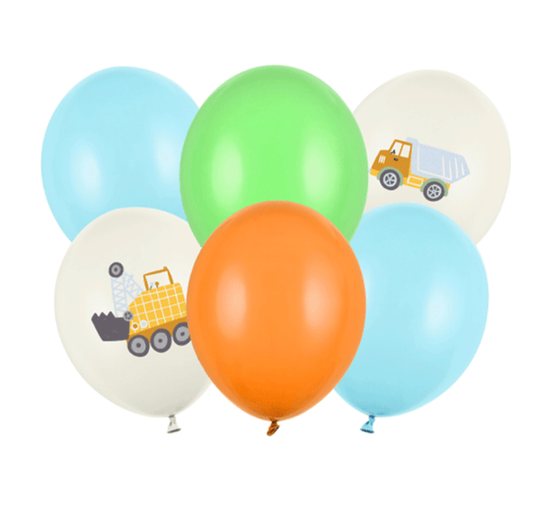 12" CONSTRUCTION ASSORTED LATEX BALLOONS BOUQUET