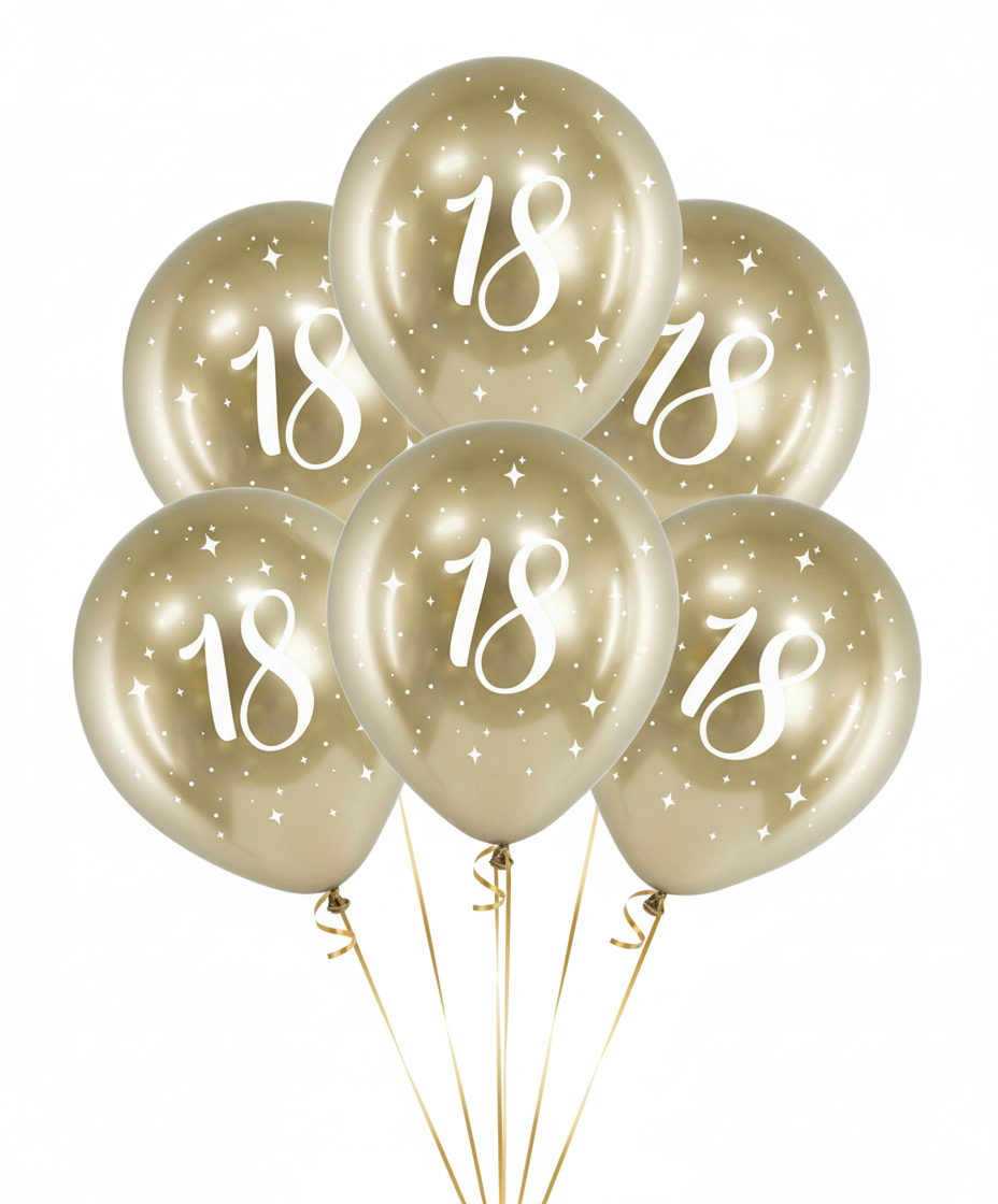 12" CHAMPAGNE GOLD AGE ASSORTED LATEX BALLOONS BOUQUET