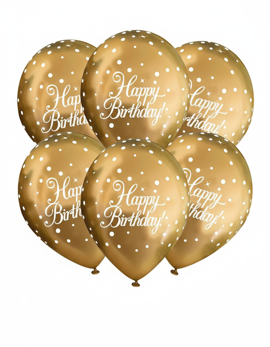 12" GOLD AGE ASSORTED LATEX BALLOONS BOUQUET