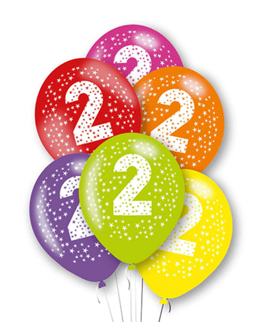 11" STARS AGE ASSORTED LATEX BALLOONS BOUQUET