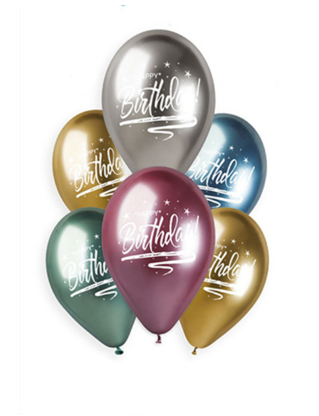 13" GLOSSY ASSORTED LATEX BALLOONS BOUQUET