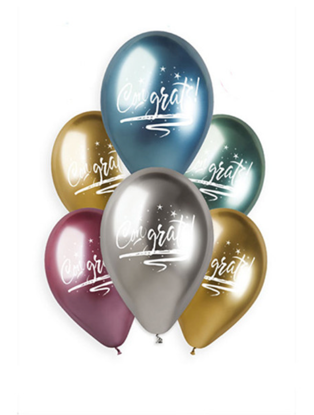 13" GLOSSY ASSORTED LATEX BALLOONS BOUQUET