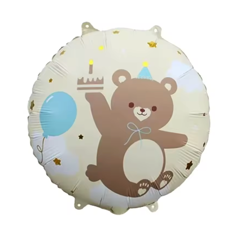 18" CAKE BEAR DEFLATED FOIL BALLOON - Winterberries