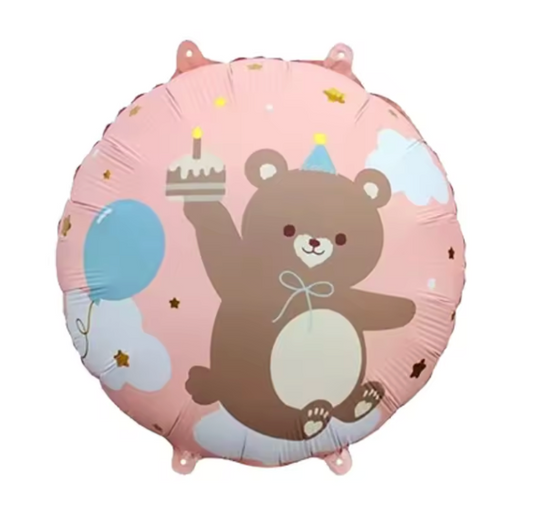 18" CAKE BEAR DEFLATED FOIL BALLOON - Winterberries