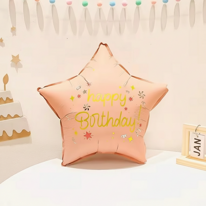 18" 'HAPPY BIRTHDAY' STAR DEFLATED FOIL BALLOON - Winterberries