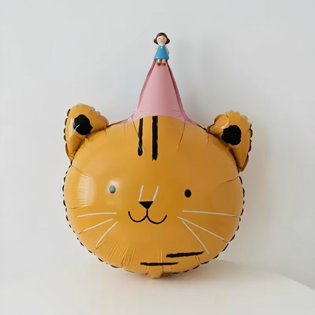 22" PARTY HAT ANIMAL HEAD DEFLATED FOIL BALLOON - Winterberries