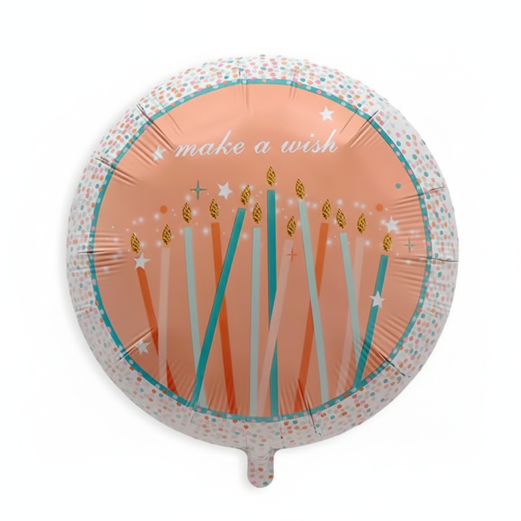 18" 'MAKE A WISH' CANDLES DEFLATED FOIL BALLOON
