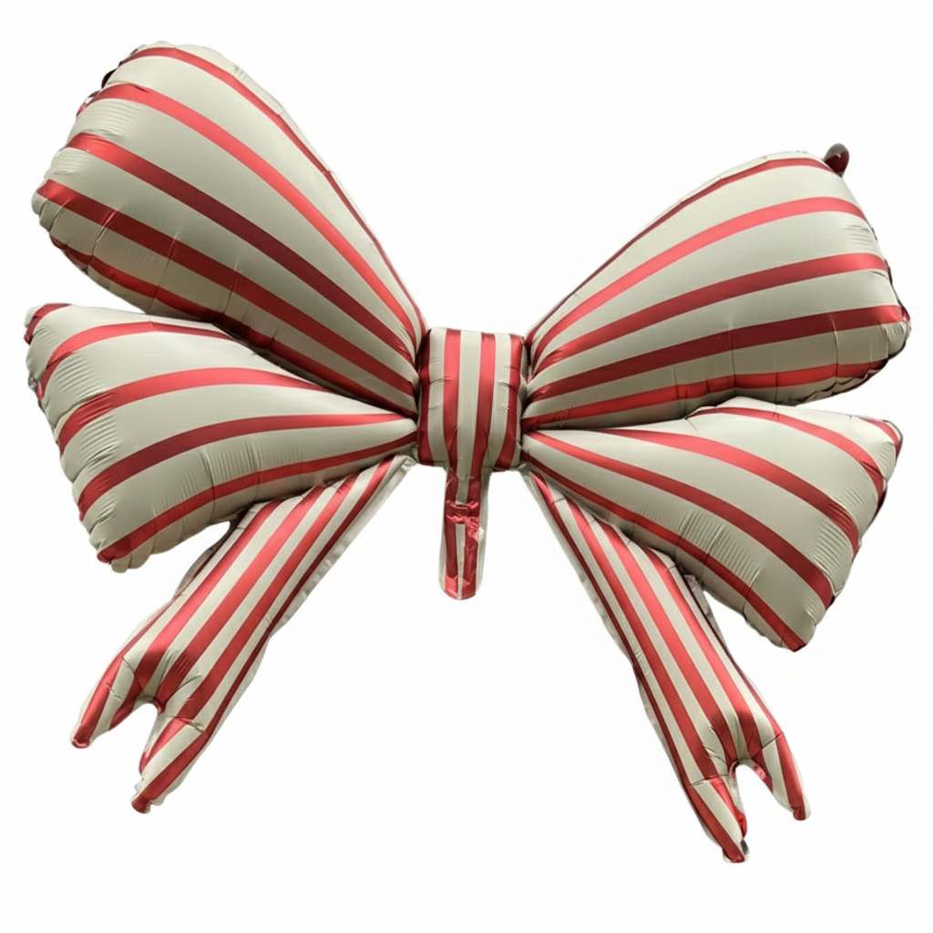 29" STRIPES BOW SHAPED DEFLATED FOIL BALLOON