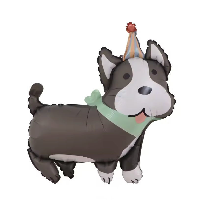MATTE PARTY DOG DEFLATED FOIL BALLOON