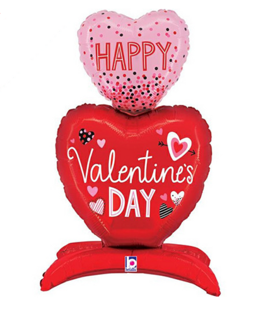 SELF STANDING VALENTINE THEMED FOIL DEFLATED BALLOON